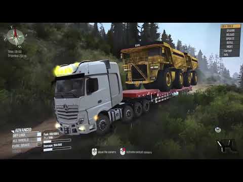 Mercedes Benz Actros - Spintires MudRunner Transport Caterpillar Dump Truck