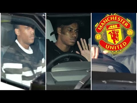 Anthony Martial and Man Utd players arrive at Carrington ahead of PSG fixture