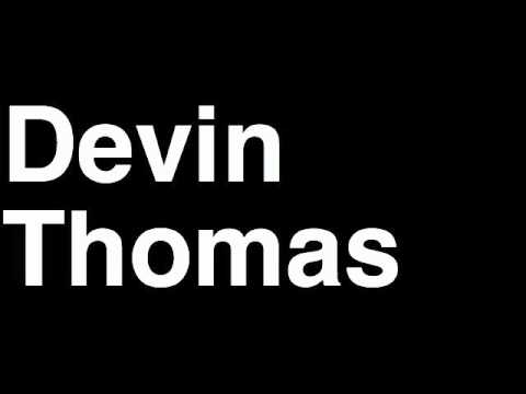 How to Pronounce Devin Thomas New York NY Giants NFL Football Touchdown TD Tackle Hit Yard Run