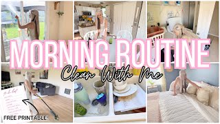 EASY MORNING CLEANING ROUTINE! EVERY DAY CLEAN WITH ME + FREE PRINTABLE!!