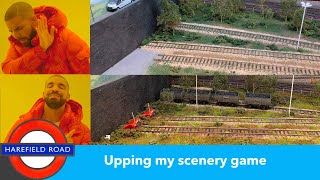 Improving model railway scenery with static grass ect! Christmas updates on Harefield model railway