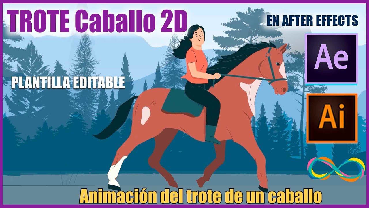 Animación de caballo al trote