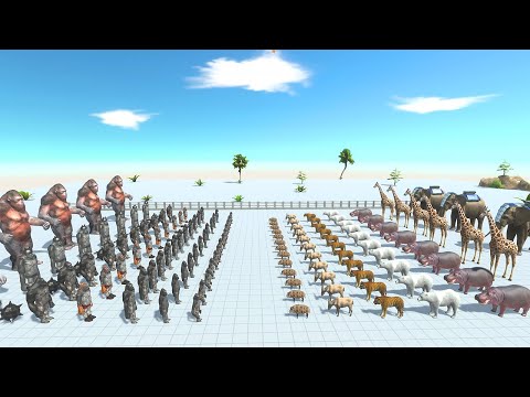 Mutant Primates Army vs Mammals Army - Animal Revolt Battle Simulator