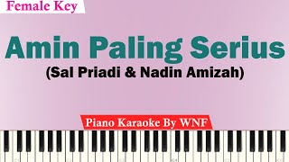 Download lagu Amin Paling Serius Karaoke Piano FEMALE KEY - Sal Priadi & Nadin Amizah mp3