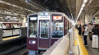 阪急神戸線8000系8042f＋7000系7001f 　特急大阪梅田行き　西宮北口駅入線、7001号車の運転台　速度計115キロに達する様子