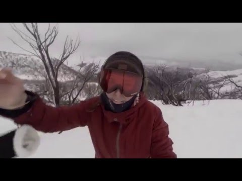 Snowboarder Girl Chased By Bear   I Was Singing Rihanna Work And Didn't Know It Was Behind Me!