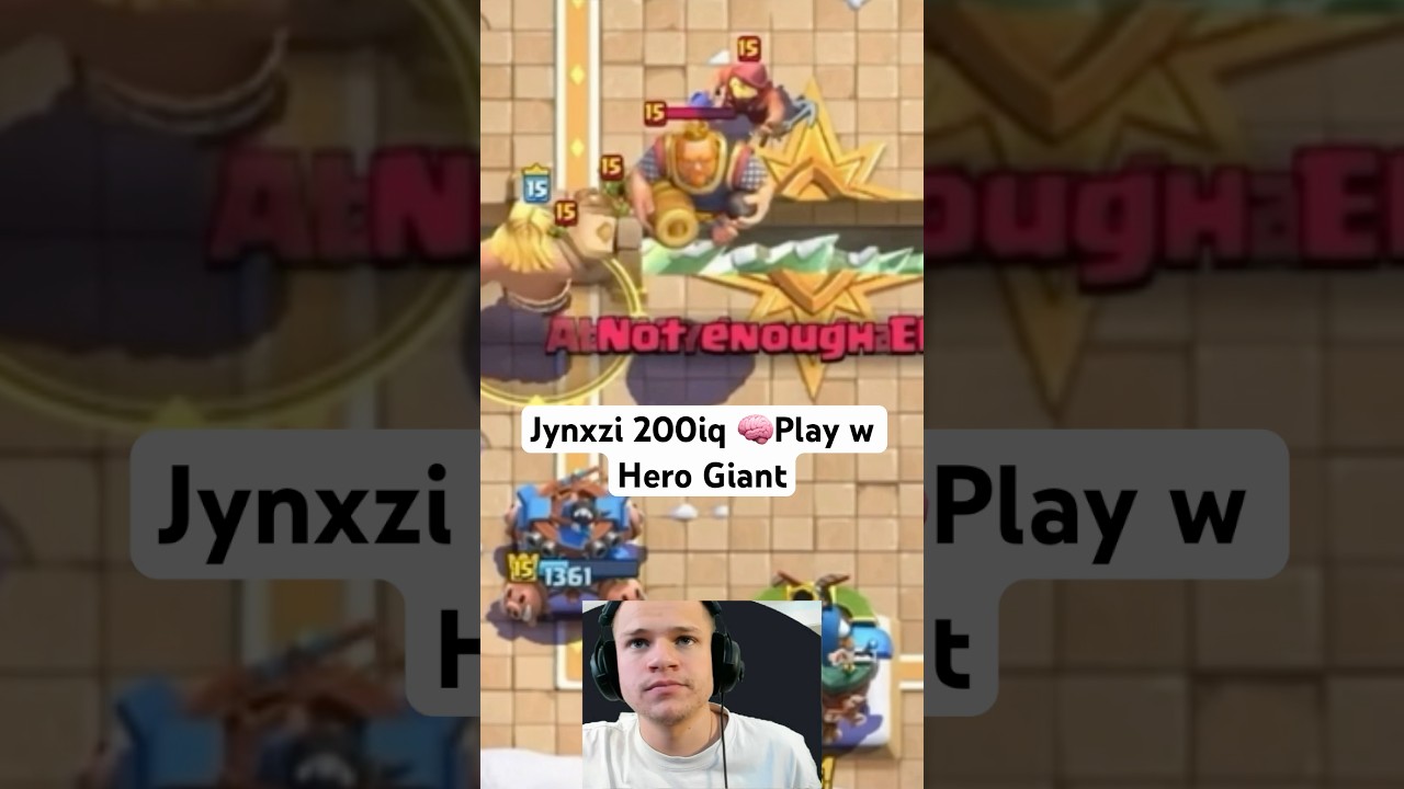 Jynxzis 200iq Play 🧠 #jynxzi #clashroyale #hero #giant #200iq #play #fail #meme #smart