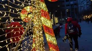 Christmas Lights Outside of Toronto Eaton Centre Shopping Mall December 2022