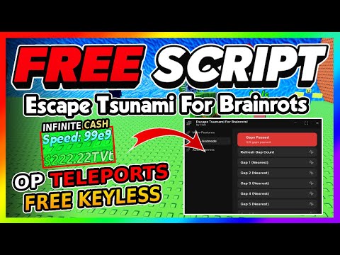 Escape Tsunami For Brainrots Script *NO KEY* - TELEPORT BYPASS, DUPE, AUTOFARM + More!