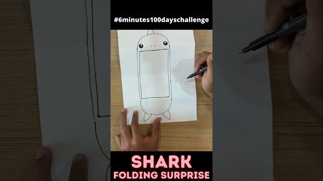 How to draw shark #foldingsurprise #shorts