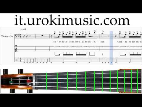 Lezioni di Violoncello Enrique Iglesias Bailando Melodia Tutorial Spartito Imparare Insegnante Metod