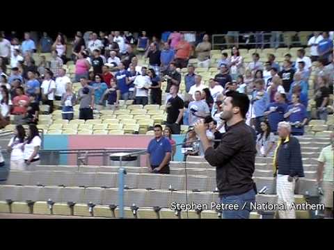Petree's frontman, Stephen Petree, singing National Anthem at Dodger game2.mov