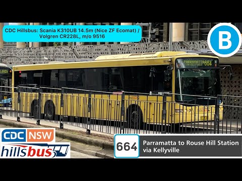 CDC Hillsbus: Scania K310UB 14.5m (Nice ZF Ecomat) / Volgren CR228L, m/o 9516