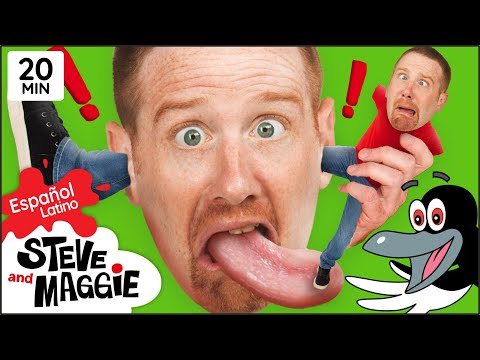 Partes del cuerpo | Jugando al escondite de Steve y Maggie Español Latino + MÁS para niños
