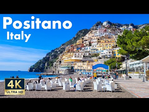 Positano Italy 🇮🇹 4K Amalfi Coast Beach Walking Tour 2022