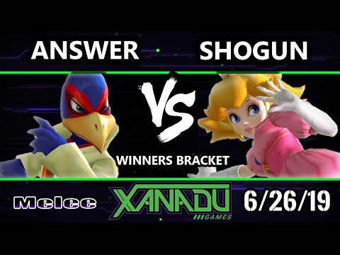 S@X 308 SSBM - Answer (Falco) Vs. Shogun (Peach, Falco) Smash Melee Winners Round 2