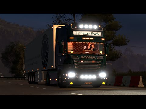 Euro Truck Simulator 2 - Scania R620 Flower shuttle drive along - test video