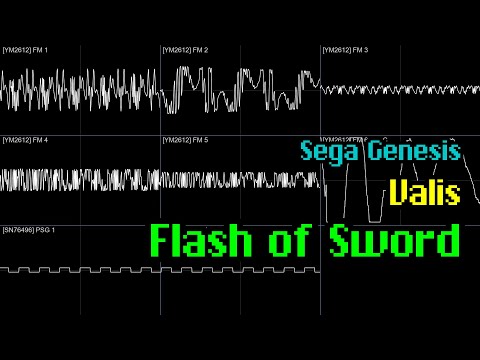 [Real Hardware] O. Shinobu, T. Sato - "Flash of Sword" (Valis, Genesis) [Oscilloscope Visualization]