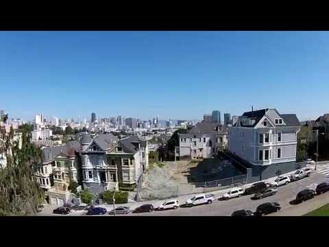 Aerial Video of Alamo Square in San Fran
