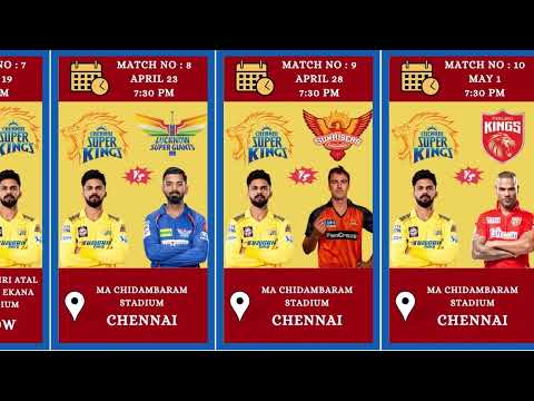 CSK IPL 2024 full Schedule : Chennai Super Kings fixtures,match dates, timings, venues