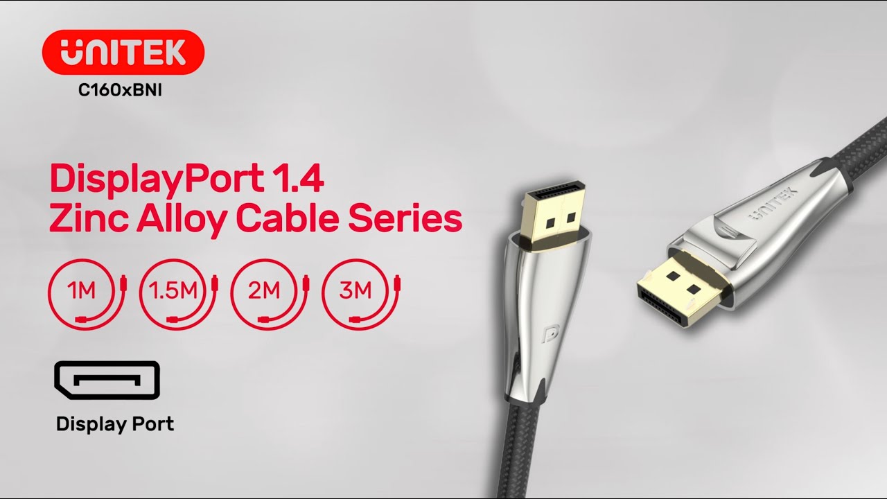 Unitek 8K DisplayPort 1.4 Zinc-alloy Cable