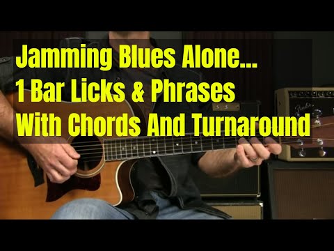 Acoustic Blues Guitar Lesson - 1 Bar Licks And Phrases With Chords For Beginners Or Intermediates