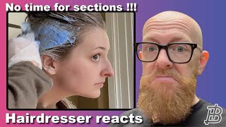 She is Going from BROWN TO BLOND in 3h !!! Hairdresser reacts to #hairfail #beauty