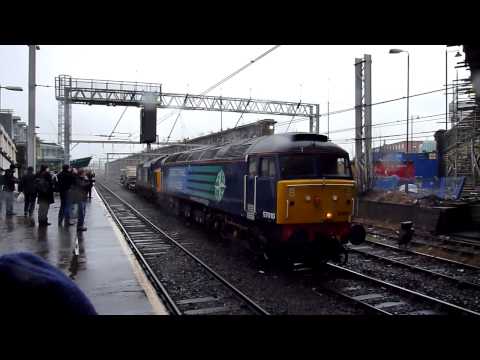 57010 & 37409 on a flask train at Carlisle 09/02/2013