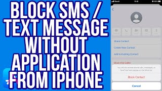 How To BLOCK SMS / TEXT MESSAGE Without Application From IPhone