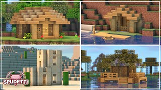 Minecraft: How to Build 4 Biome Starter Houses [Easy Tutorial] 2021