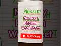 English worksheet for nursery #worksheet #english #Nursery English worksheet #