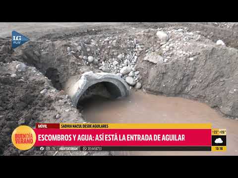 Escombros y agua en el sur tucumano: así está la entrada de Aguilares