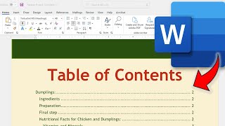 Creating A Table Of Contents In Word