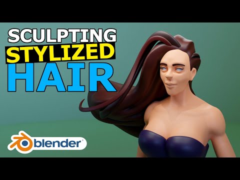 Blender 2.9 Tutorial - How to Sculpt Stylized Hair!