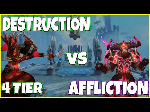 4 Tier Set Destruction Warlock Vs Affliction Warlock - Whos Gonna Win?  - Season 3 PvP