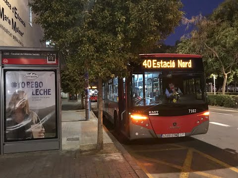 EMT Valencia Route 40 Estació del Nord to Universitats (Original Video)