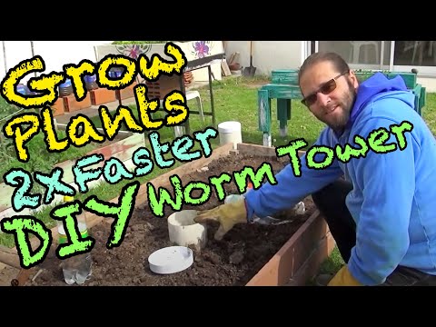 Make your vegetables and plants grow two times faster. DIY worm tower. Vermicompost