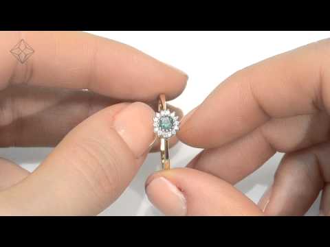 A3290 - Emerald 3.5mm And Diamond 9K Gold Ring