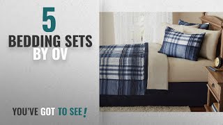 Top 10 Ov Bedding Sets [2018]: 8 Piece Indigo Blue Plaid Checked comforters Queen Set With Sheets,