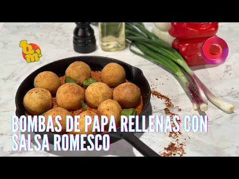 Bombas de papa rellenas con salsa romesco | #QuéMañana