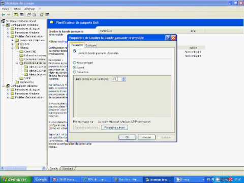 comment augmenter bande passante windows 7
