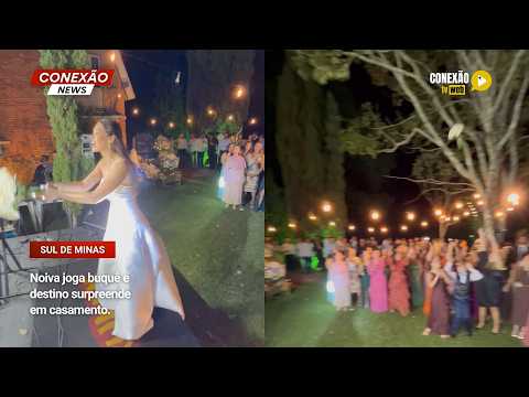 Vídeo: Noiva joga buquê e destino surpreende em casamento.