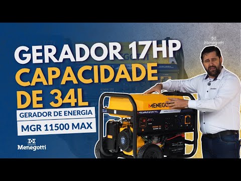 Gerador de Energia a Gasolina MGR-G 11500 MAX 11,5Kva Monofásico MENEGOTTI-40866517 - Video