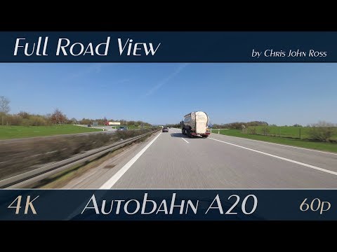 Autobahn (A20), Germany: Wismar Mitte, Kreuz Wismar, Zurow - 4K Ultra HD