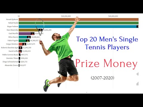 Prize money earned by top 20 Men's single tennis players since 2007