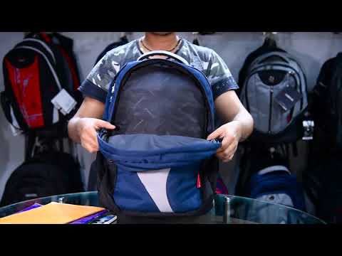 Polyester navy blue lesner laptop backpack bag