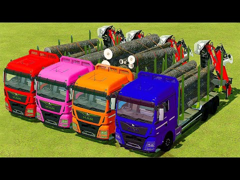 TRANSPORT CUTED WOODS AND MAKE PALLETS WITH MAN TRUCK - Farming Simulator 22