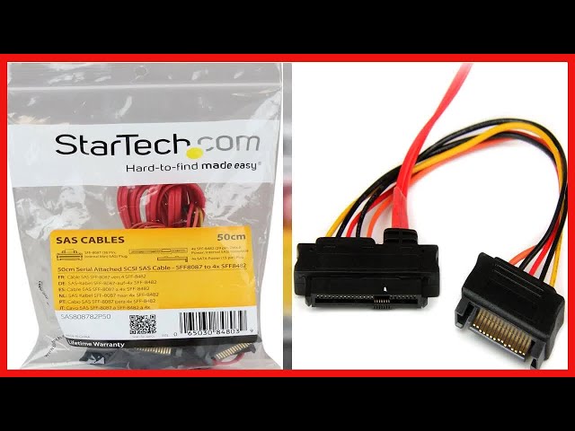 Vídeo relacionado con StarTech.com Cable Adaptador de 50cm Mini SAS Serial Attached SCSI SFF 8087 mSAS iSAS Interno a 4x SATA Cierre Latching Pestillo - Rojo