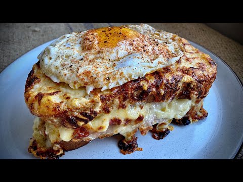 CROQUE MONSIEUR / MADAME - HAM & CHEESE SANDWICH ON STEROIDS!