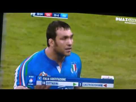 Italia vs galles la meta di campagnaro